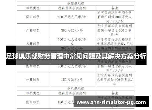 足球俱乐部财务管理中常见问题及其解决方案分析 足球俱乐部财务管理中常见问题及其解决方案分析